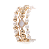 Cream Bead Pearl Stretch Bracelet
