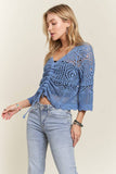 Coastal Drawstring Crochet Top