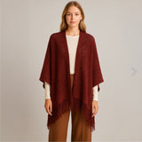 The Cranberry Fringe Ruana