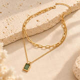 Coastal Sea Glass Layered Necklace