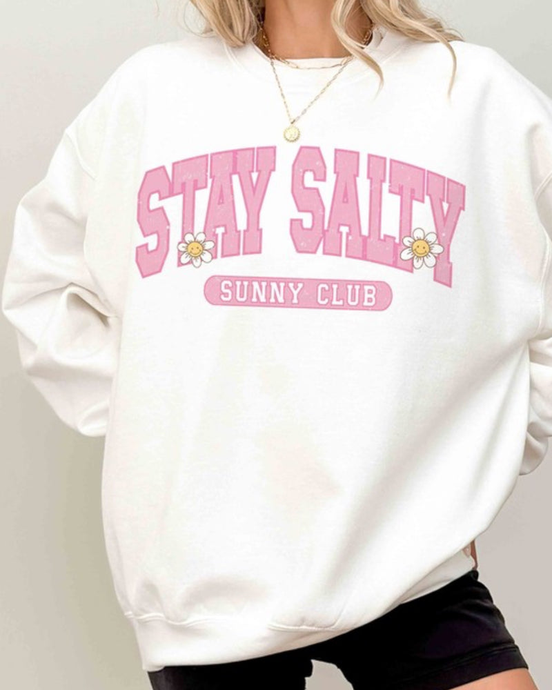 Sweatshirt Stay Salty Sunny Club oversized graphic