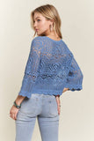 Coastal Drawstring Crochet Top