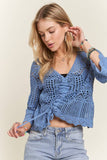 Coastal Drawstring Crochet Top
