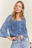 Coastal Drawstring Crochet Top