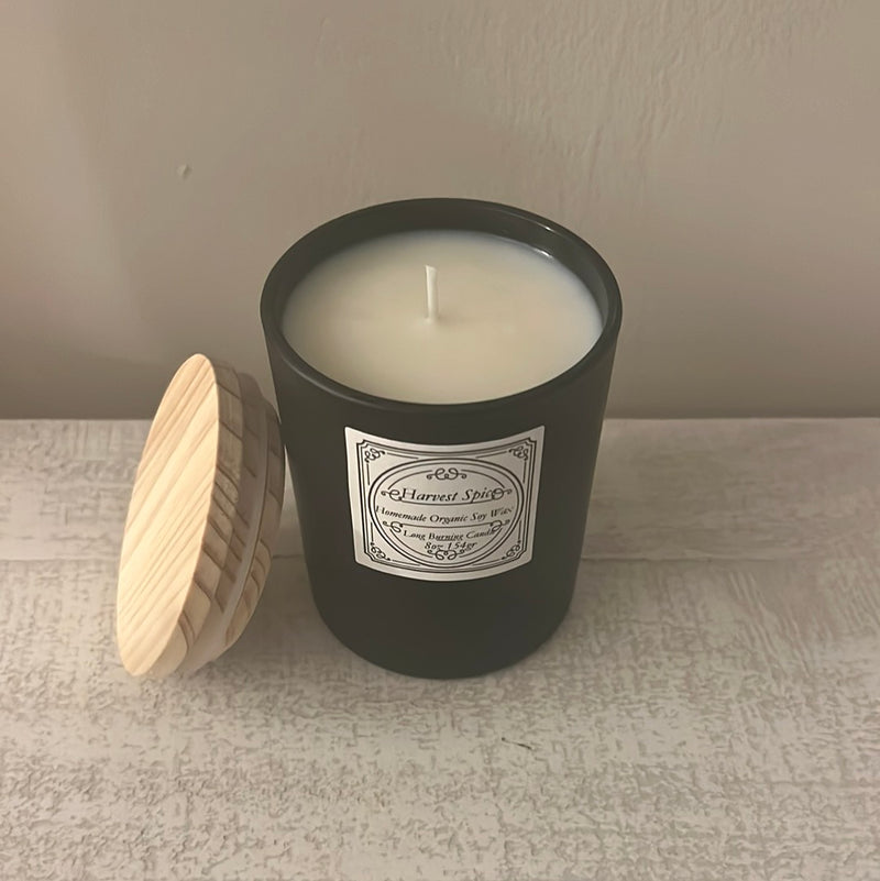 Harvest Spice black vessel homemade candle 8oz