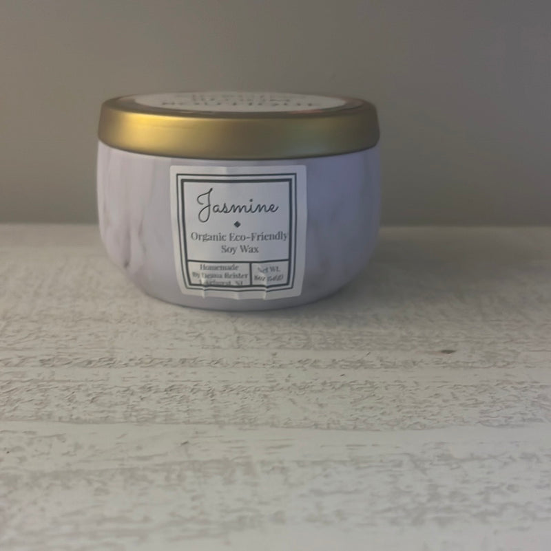 Jasmine organic soy wax candle 8oz