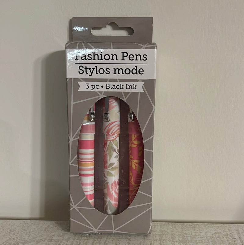 Fashion Pens 3 PC Black Ink