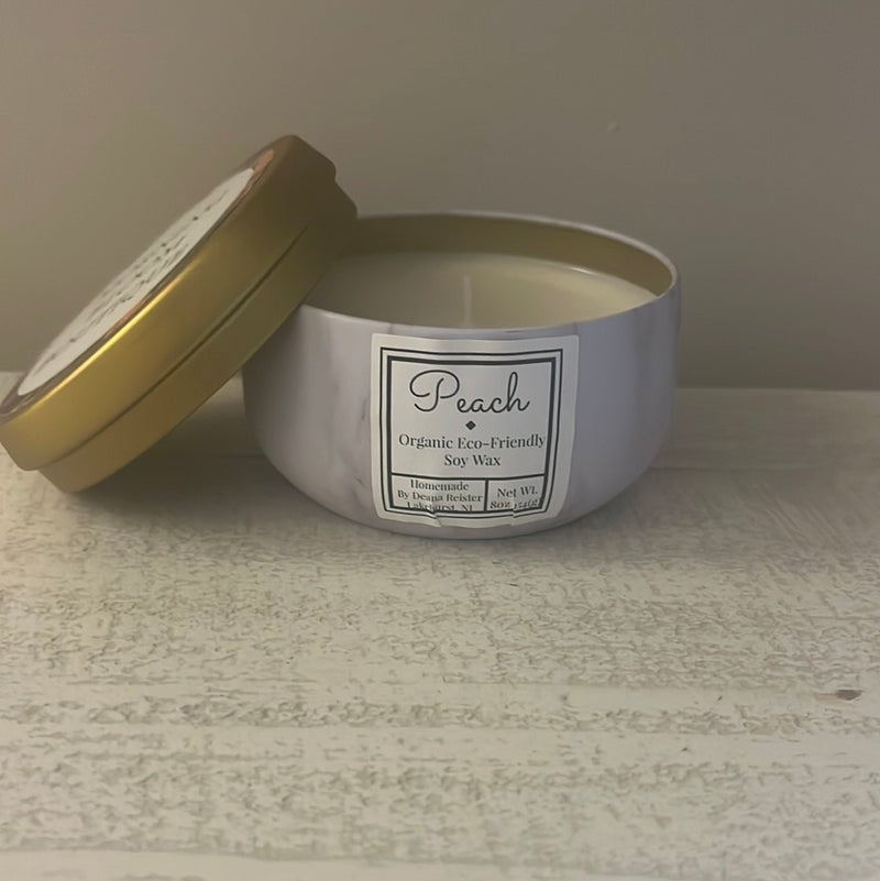 Peach 8oz soy wax candle