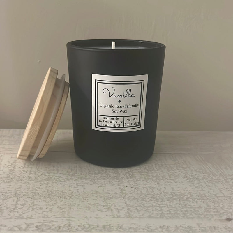 Vanilla black jar homemade candle