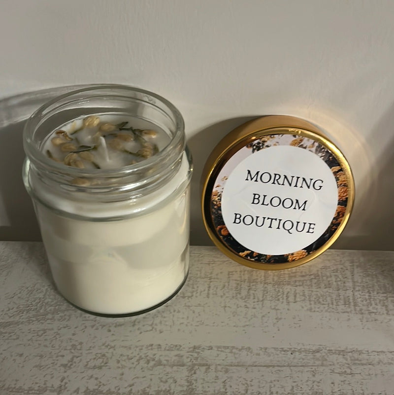 Scentless Flowered Homemade Candle