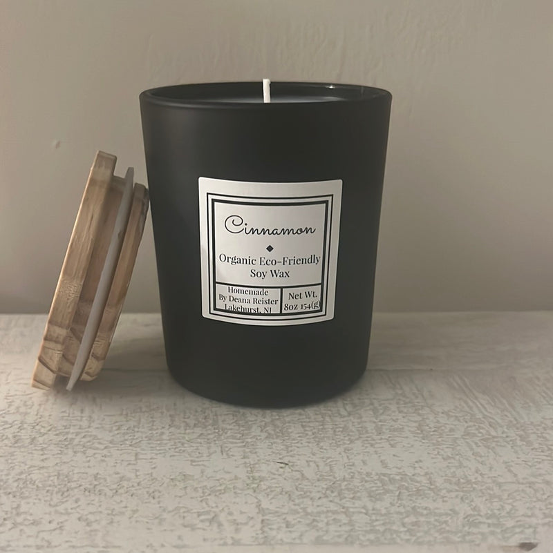 Cinnamon homemade candle 8oz black