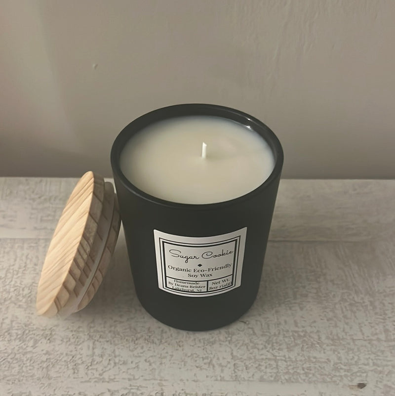 Sugar cookie homemade black candle 8oz