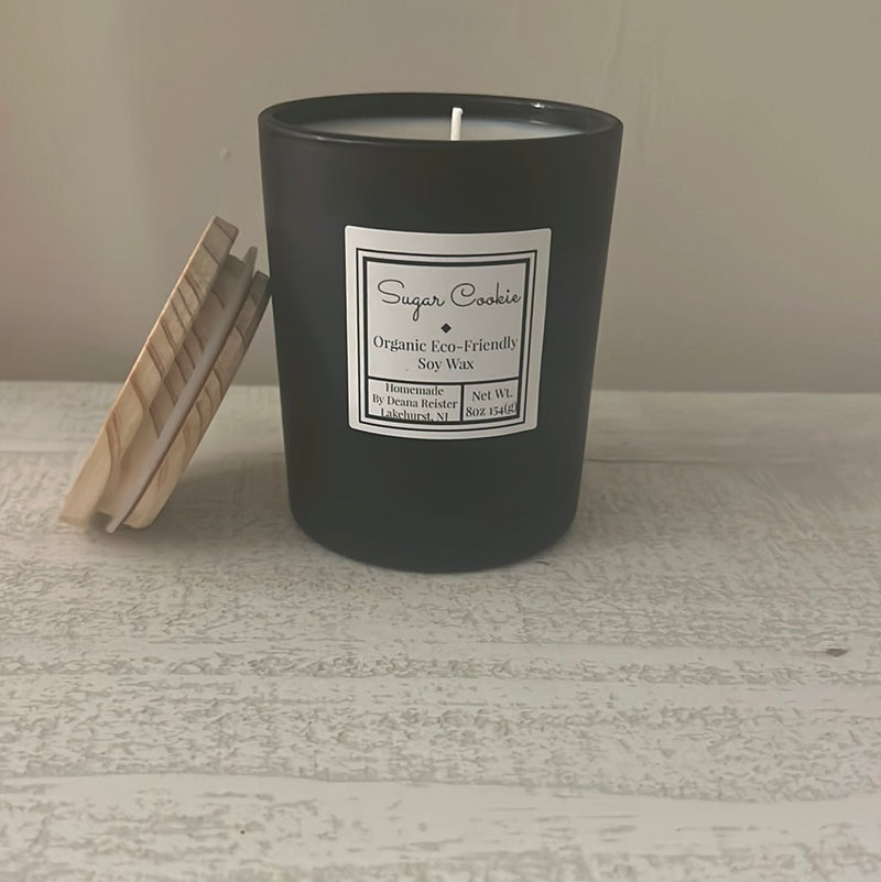 Sugar cookie homemade black candle 8oz