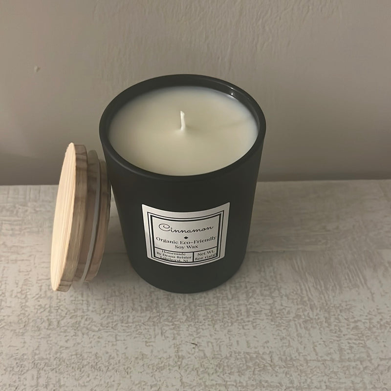 Cinnamon homemade candle 8oz black