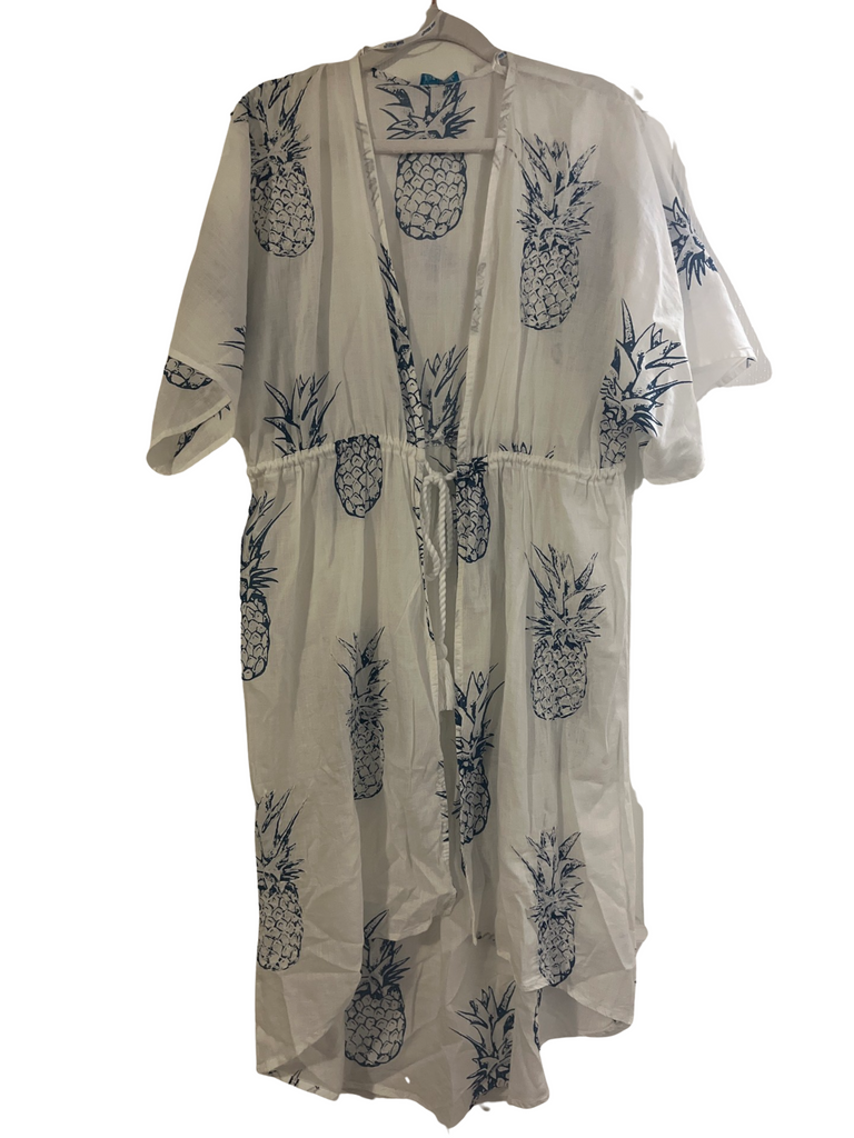 Blue Island Women's Pineapples & Palms Swim Kimono Cover Up, 30 L One  Size, Yellow Multi at  Women's Clothing store